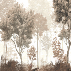 Papier peint mural « Sepia Misty Forest » pour le salon