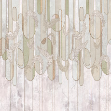Papier peint Art nouveau abstrait beige pour salon