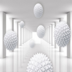 Papier peint mural 3D « Tunnel de sphères » pour salon