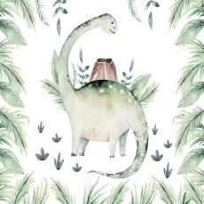 Papier peint mural « Dinosaures et volcan » pour chambre d'enfant