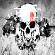 Papier peint mural grunge avec des crânes pour un salon dédié au gaming