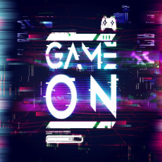 Jeu de papier peint mural sur le thème « Neon Glitch » pour le salon