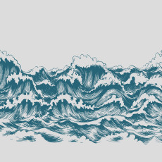 Papier peint mural représentant des vagues de l'océan pour le salon