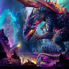 Papier peint mural « Caverne de dragons fantastiques » pour le salon
