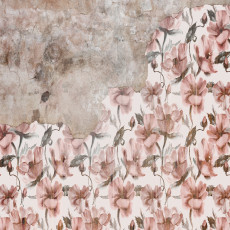 Papier peint mural avec motif de magnolias et de colibris pour le salon