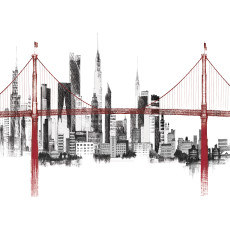 Papier peint mural « NEW York : skyline et pont » pour le salon