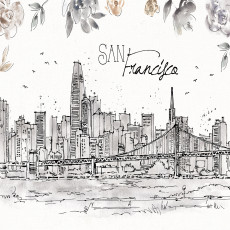 Papier peint mural « San Francisco Sketch » pour le salon