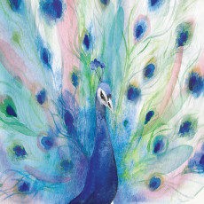 Papier peint mural « Plumes de paon » pour le salon