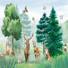 Papier peint mural « Animaux de la forêt » pour chambre d'enfant