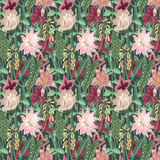 Papier peint mural « Fleurs tropicales et lys » pour le salon