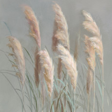 Papier peint mural « herbe de la pampa » aux tons pastel pour le salon