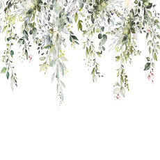 Papier peint mural « Feuilles vertes d'eucalyptus » pour le salon