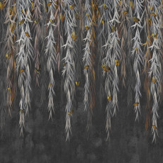 Papier peint mural « Branches de saule » pour salon sombre