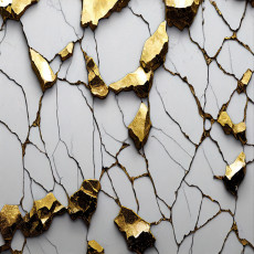 Papier peint mural marbre blanc doré pour le salon