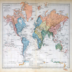 Papier peint mural vintage représentant une carte du monde pour le salon