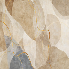 Papier peint mural abstrait aux formes organiques pour le salon