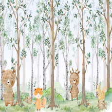 Papier peint mural « Animaux de la forêt » pour chambre d'enfant