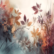 Papier peint mural « Feuilles d'automne abstraites » pour le salon