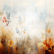 Papier peint mural abstrait « Feuilles d'automne » pour le salon