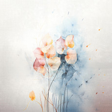 Papier peint mural abstrait avec des fleurs à l'aquarelle pour le salon