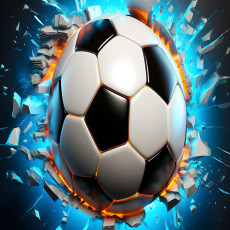 Papier peint mural 3D « Ballon de football » pour le salon