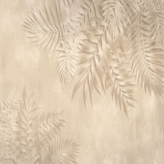 Papier peint mural « feuilles de palmier » style bohème, beige et marron, pour salon ou chambre