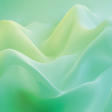 Papier peint mural 3D « Vagues » dégradé vert menthe et jaune pour salon ou bureau