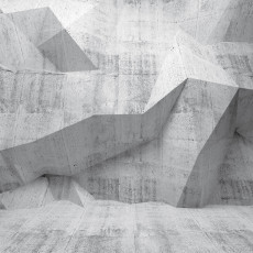 Papier peint mural 3D en béton aux motifs géométriques, gris industriel, pour salon ou bureau