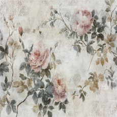 Papier peint mural roses vintage shabby chic rose et beige pour chambre à coucher et salon