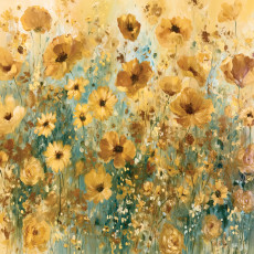Papier peint mural représentant des coquelicots jaunes pour le salon