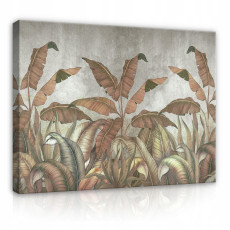 Peinture sur toile « Feuilles de bananier » grand format 60 x 40