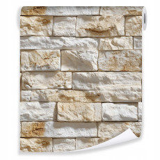 Papier peint beige brique mur structure sur intissé mur salon chambre à coucher