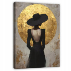 Tableau femme or abstraction loft pour chambre à coucher salon sur toile 120x80