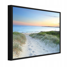 Tableau dans un cadre noir sur toile plage mer nature salon chambre à coucher 100x70