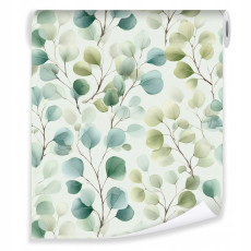 Papier peint feuilles abstraction aquarelle sur intissé mur salon chambre à coucher