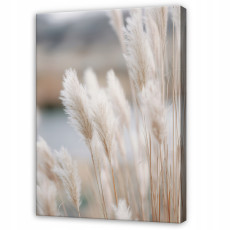 Tableau « Herbe de la pampa » style bohème, nature, beige, pour chambre à coucher ou salon, sur toile, 40 x 30
