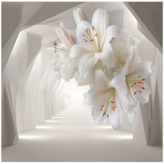 Papier peint photo fleurs 3D lys pour chambre à coucher salon papier peint intissé 250x175