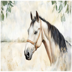 Papier peint cheval feuilles béton chambre salon papier peint intissé 350x250