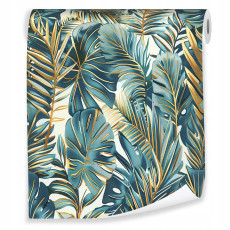 Papier peint feuilles vertes tropicales sur intissé mur salon chambre à coucher rouleau