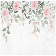 Papier peint photo feuilles vertes fleurs roses pour chambre à coucher salon papier peint 400x280