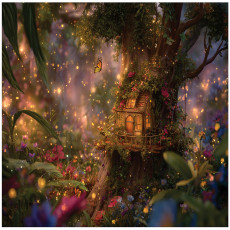 Papier peint pour chambre d'enfant (fille) : forêt enchantée, papier peint pour enfants, 150 x 105 cm