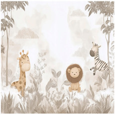 Papier peint pour enfants animaux jungle forêt beige papier peint pour enfants 400x280