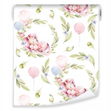 Papier peint pour chambre d'enfant sur intissé pour fille licornes rouleau