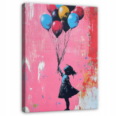 Tableau abstrait Banksy « Petite fille » pour chambre à coucher ou salon, sur toile 100 x 70