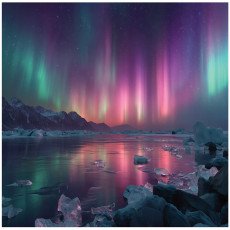 Papier peint aurore boréale paysage chambre salon papier peint intissé 150x105