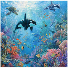 Papier peint pour enfants océan récif corallien tortues papier peint pour enfants 200x140