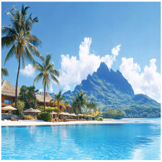 Papier peint 3D mer palmiers plage nature pour la chambre à coucher salon 150x105