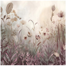 Papier peint photo prairie fleurs des champs bohème pour mur chambre salon 200x140