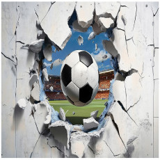 Papier peint pour garçon enfants ballon 3D terrain de football papier peint intissé 250x175