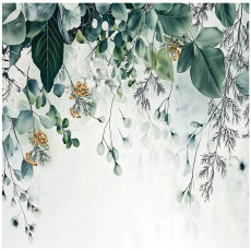 Papier peint photo feuilles suspendues vert chambre à coucher salon papier peint intissé 150x105